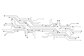 abstract futuristic circuit board illustration, circuit board with various technology elements. circ