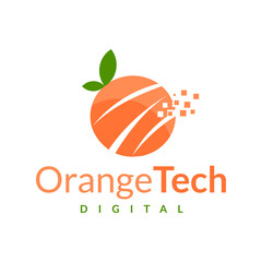 Canvas Print - Orange Tech Logo  Design Inspiration Idea