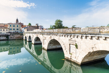 Wall Mural - The Augustus Tiberius Bridge in Rimini