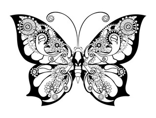 Wall Mural - Contour mechanical butterfly