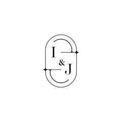 IJ line simple initial concept with high quality logo design