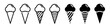 Set of ice cream icons, vector