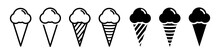 Set Of Ice Cream Icons, Vector