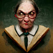 portrait of a strict teacher