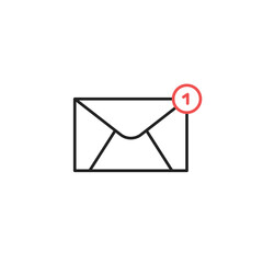 Wall Mural - email marketing icon. unread message. high quality coloured vector illustration..