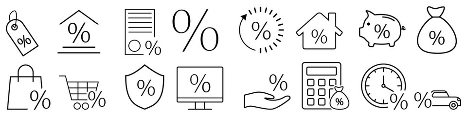 Credit icon vector set. Loan illustration sign collection. Deposit symbol.