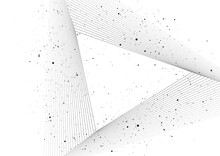 White Black Contrast Background With Linear Triangles And Dots. Minimal Geometric Vector Design