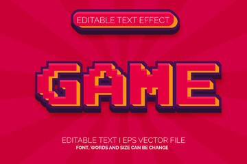 pixel text effect, editable retro game text style 