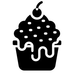 Wall Mural - CUPCAKE glyph icon,linear,outline,graphic,illustration