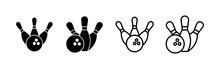 Bowling Icon Vector. Bowling Ball And Pin Sign And Symbol.