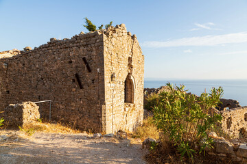 Wall Mural - The ruins of the Castle of Himara on the top of the hill nor far from Vlore, Albania