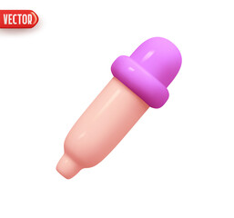 Wall Mural - pipette tool. realistic 3d design element in plastic cartoon style. icon isolated on white backgroun