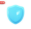 © lauritta - Blue security shield. Realistic 3d design element In plastic cartoon style. Icon isolated on white background. Vector illustration