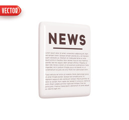 Wall Mural - paper newspaper. news sheet. world press. realistic 3d design element in plastic cartoon style. icon