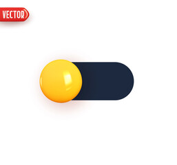 Wall Mural - Scroll bar control button regulator on off. Realistic 3d design element In plastic cartoon style. Icon isolated on white background. Vector illustration