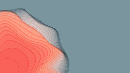 Wall Mural - gray to red paper layers. 3d abstract gradient papercut. colorful origami shape concept