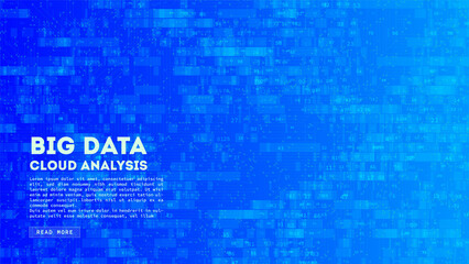 Wall Mural - big data cloud computing. blockchain visualiztion. social network information complexity.