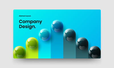 Wall Mural - Simple 3D balls web banner template. Multicolored brochure vector design illustration.
