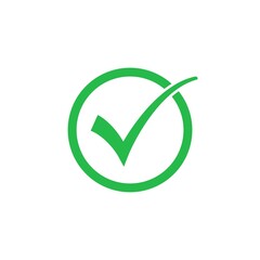 Simple checkmark draw green color outline illustration vector. Tick icon. approved icon.