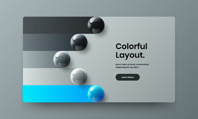 Wall Mural - geometric realistic spheres poster layout. amazing magazine cover vector design concept.