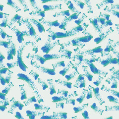 Poster - Vector and seamless pattern of drawn brush strokes. Blue painting from strokes on canvas.