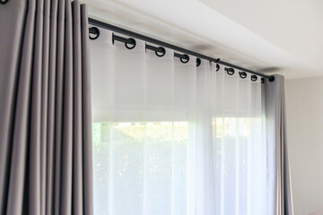 Curtain window interior decoration in living room