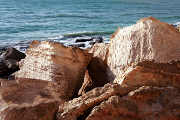 Rocky coast of the Caspian Sea.