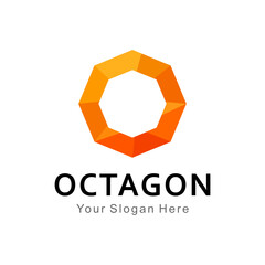 Sticker - orange hexagon abstract logo