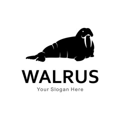 Canvas Print - walrus silhouette logo