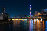 Fototapeta Nowy Jork - 東京都 浅草橋 隅田川テラスからの夜景