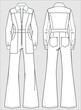  JUMPSUIT WITH POCKETS FOR WOMEN IN VECTOR FILE