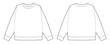 © smth.design - Childrens technical sketch sweatshirt. Kids wear jumper design template. Front and back view.