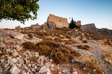 Wall Mural - Archangelos fort castle in Rhodes, Greece