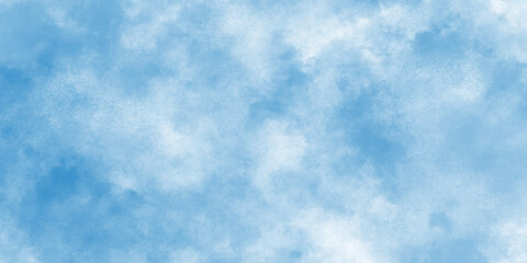 Wall Mural - bright and shinny cloudy sky blue watercolor background, grunge style blue background with white clo