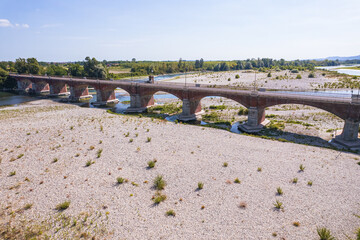 Unprecedented drought in the Po River due to long lack of rainfall. 