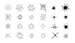 © designerr019 - Stars sparkle compositions. Shine black stars stencil, isolated diverse sparkling elements. Sky objects, blink vector signs clipart