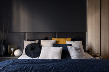 Stylish Bed In Modern Dark Bedroom