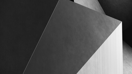 Wall Mural - 3d gray geometric triangles. concrete abstract background. 3d rendering