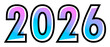 © Maria S - New Year 2026 design text with blue-purple gradient color and black outline