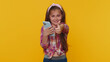 © Andrii Iemelianenko - Young preteen child girl kid texting share messages content on smartphone social media applications online, watching relax movie, show thumbs up like, positive feedback. Little one toddler children