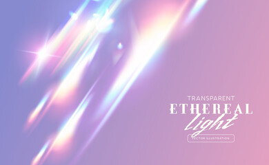 Wall Mural - an ethereal rainbow transparent light flare effect. vector illustration.