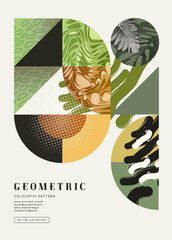 Wall Mural - geometric design background with textures and patterns. vector illustration.