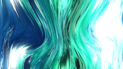 Aufkleber - Animated 3D waving cloth texture. Liquid holographic background. Smooth silk cloth surface with ripples and folds in tissue. 4K 3D rendering seamless looping animation