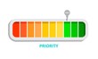 © JEGAS RA - Illustration template featuring priority rate measurement scale with pointer