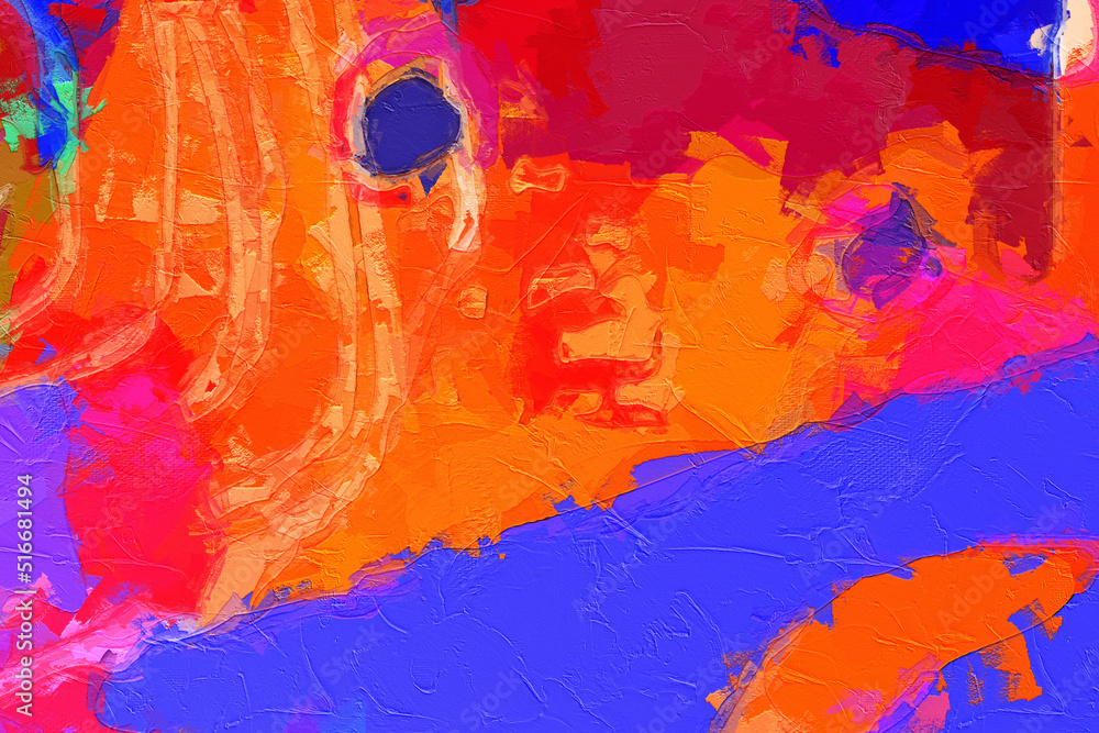 Abstract oil painting geometric texture