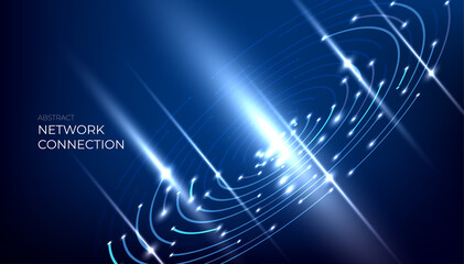 Wall Mural - abstract digital network connection. futuristic connection circle background.