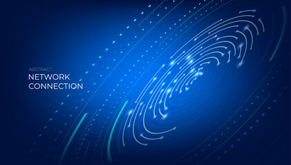 Wall Mural - abstract digital network connection. futuristic connection circle background.