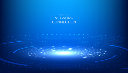 Wall Mural - abstract digital network connection. futuristic connection circle background.