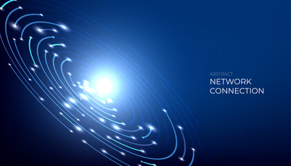 Wall Mural - abstract digital network connection. futuristic connection circle background.