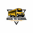 school bus, back to school illustration logo vector